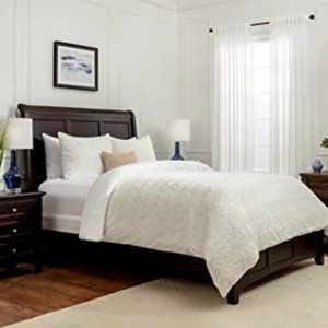 Fuzzy Faux Fur White Duvet Cover Bedding Set, 2 Piece, White, Queen